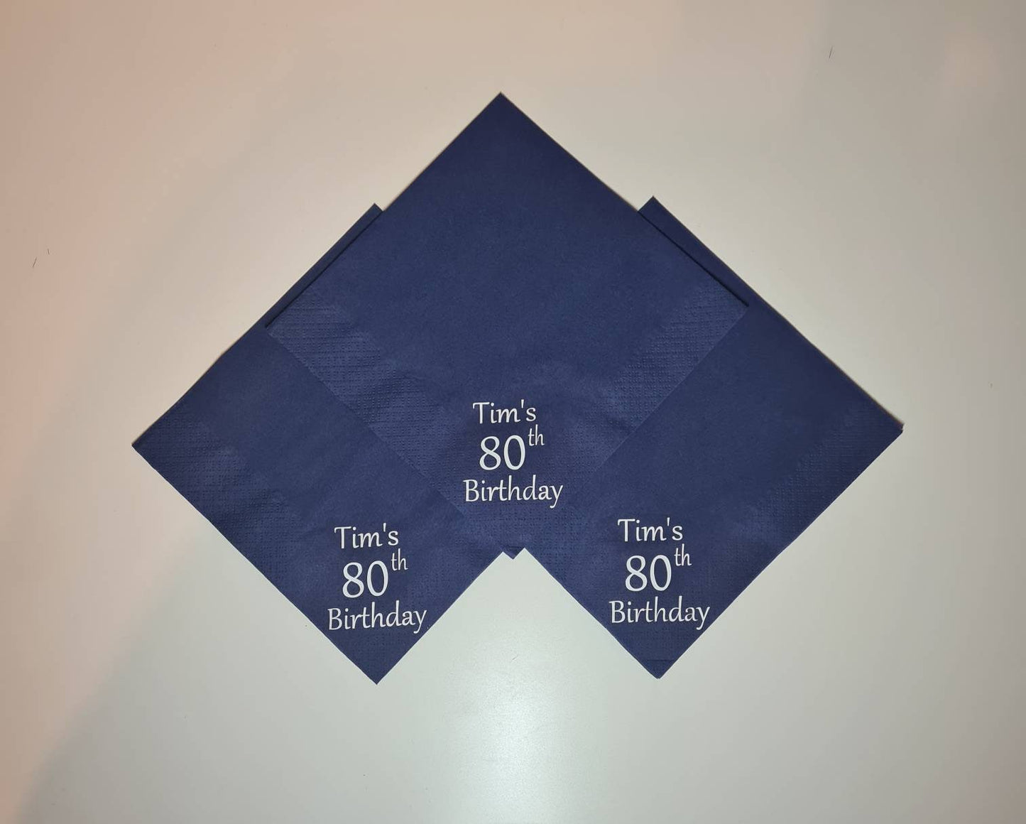 Blue Personalised napkins, party supplies, custom napkins, wedding napkins, serviettes, birthday, christening, anniversary, bar mitzvah