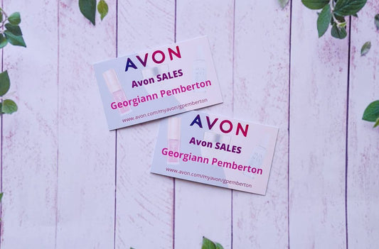 Avon business cards gloss finish, new customer cards, calling cards, custom cards, Personalised cards