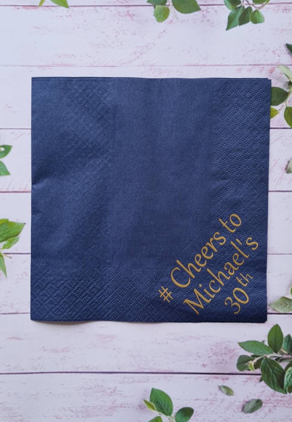 Blue Personalised napkins, party supplies, custom napkins, wedding napkins, serviettes, birthday, christening, anniversary, bar mitzvah